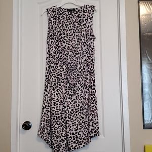 Leopard print wrap look dress